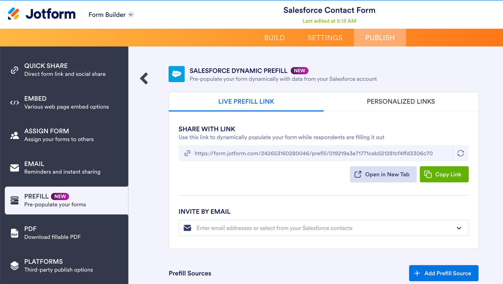 Salesforce Dynamic Prefill